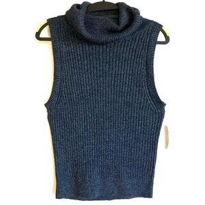 Abercrombie & Fitch Sweater Vest Women Size Large Ribbed Turtle Neck NWT